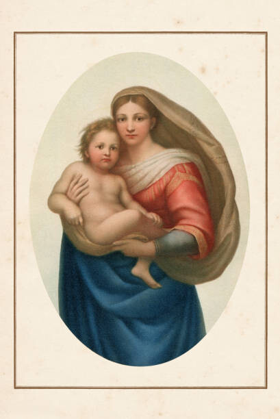 Poster Painting Sistine Madonna of Raphael 16th century