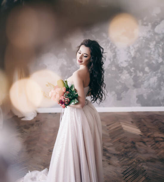 Poster portrait of a happy bride