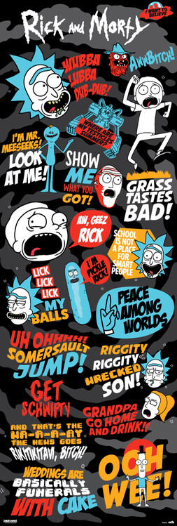 Poster Rick and Morty - Frases | Wall Art | 3+1 FREE | Europosters