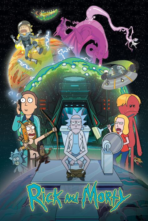 Rick and Morty Large Poster Art Print Gift in Multiple Sizes 