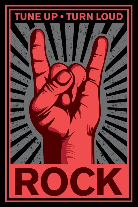 Meget sur global ydre Poster ROCK HAND - ture up turn loud | Wall Art, Gifts & Merchandise |  Abposters.com
