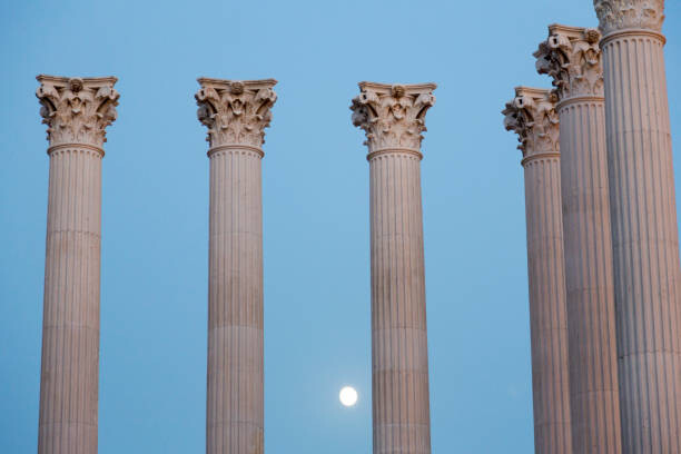 Poster Roman Temple under the moonlight