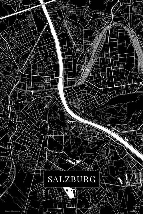 Poster Salzburg black