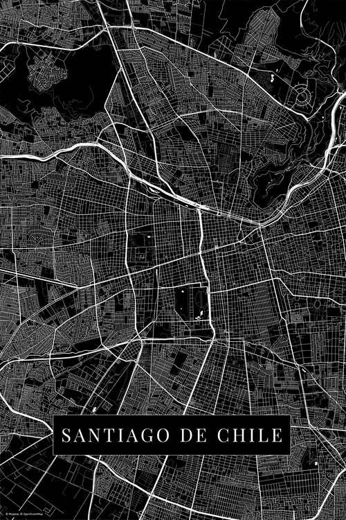 Poster Santiago De Chile black