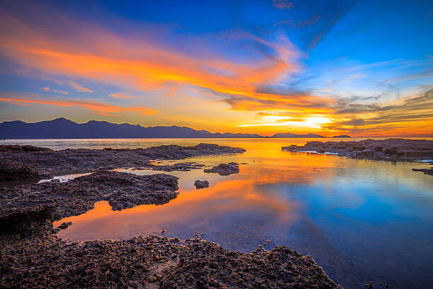 Poster Sea and sky in sun set time