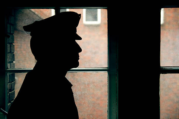 Poster Silhouette of a prison/police warden