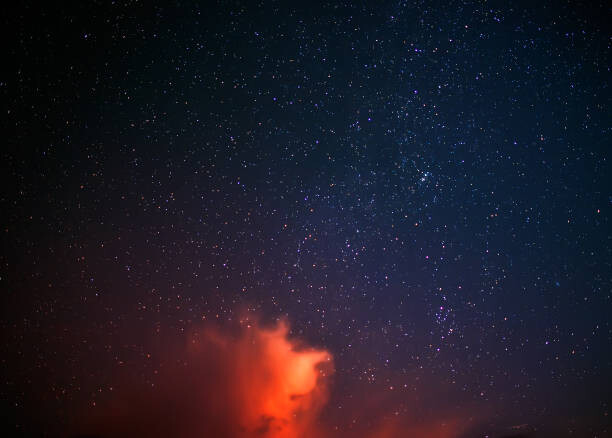Poster Sky line night beauty milky way.