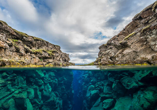Poster Split level view of the Silfra