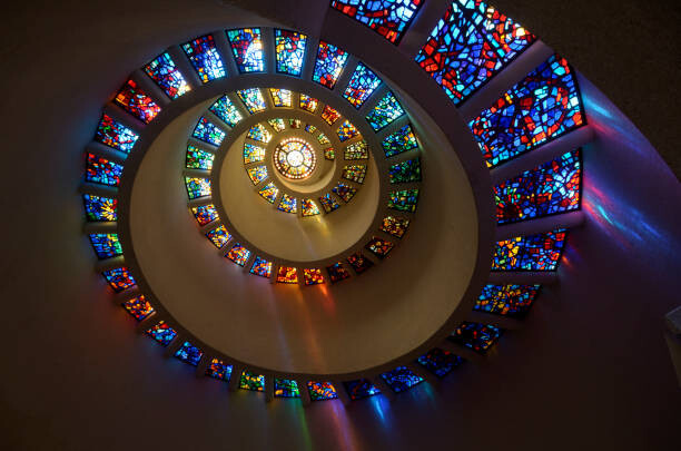 Poster Stained Glass in Spiral Pattern, Glory