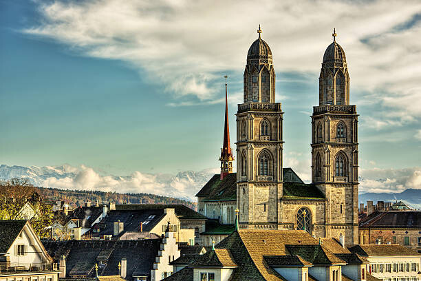 Poster Switzerland, Zurich, View of Great Minster