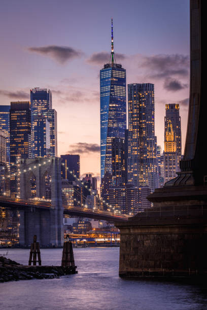 Poster The Brooklyn Bridge, Freedom Tower and