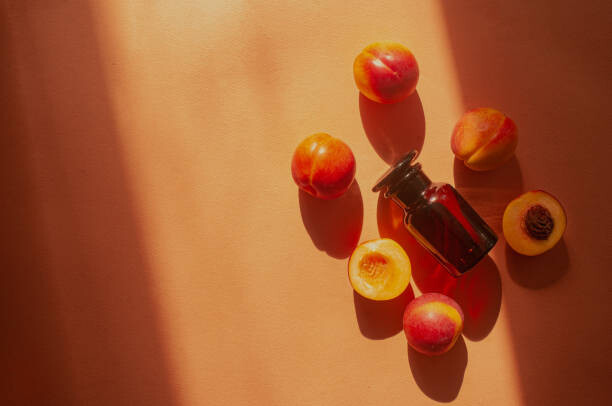 Poster Top down flat lay orange colorful