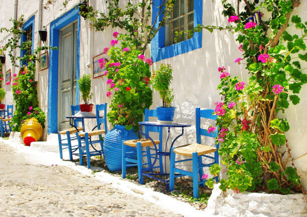 Poster Traditional bars and street taverns of Greece
