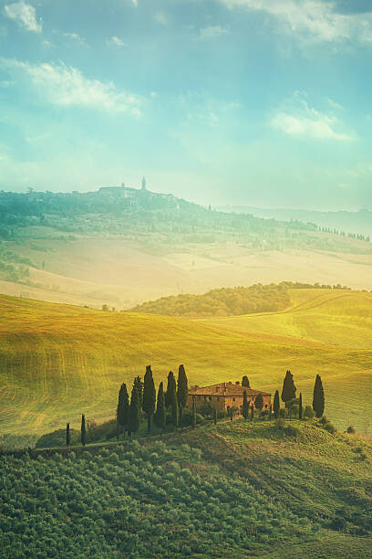 Poster Tuscan landscape, location: Val d'Orcia, Tuscany,