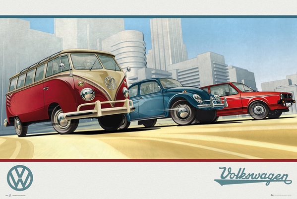 Poster VW Camper - Illustration | Wall Art, Gifts & Merchandise
