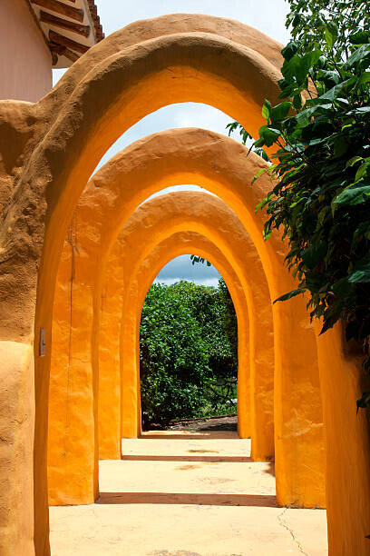 Poster Yellow archways at Mantaraya Lodge