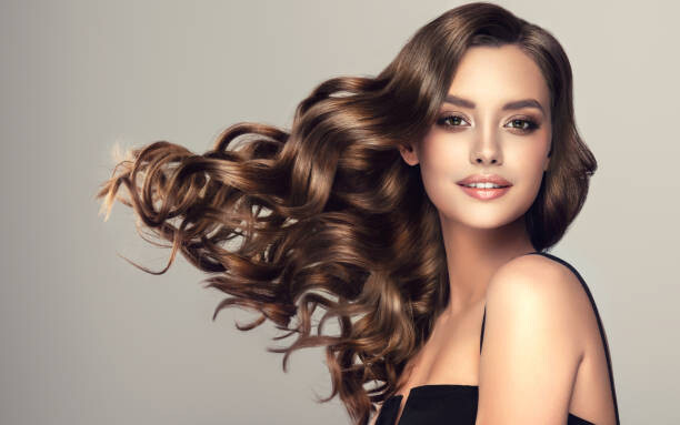 Poster Young, brown haired beautiful model with