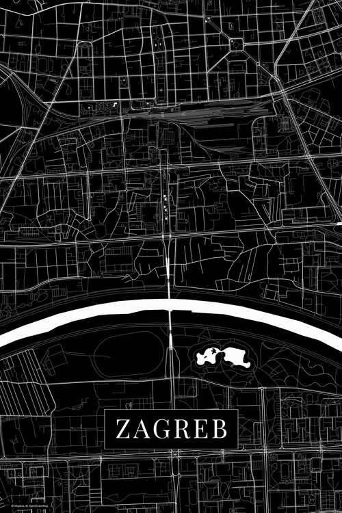 Poster Zagreb black
