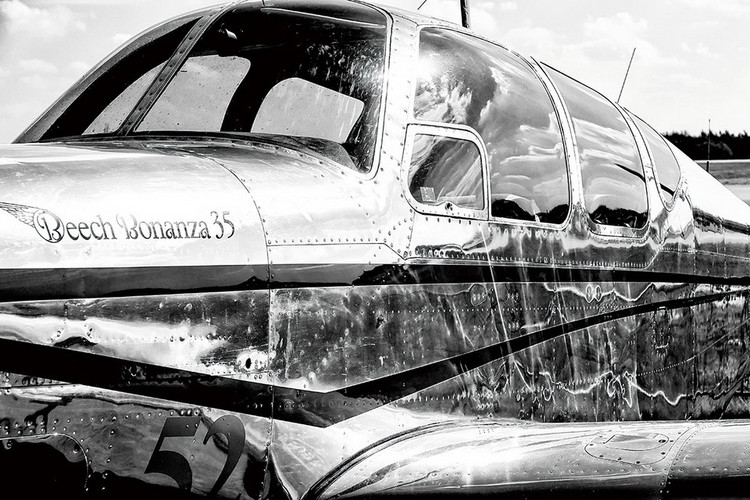 Quadro em vidro Plane - Black and White
