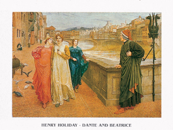 Reprodução do quadro Dante and Beatrice