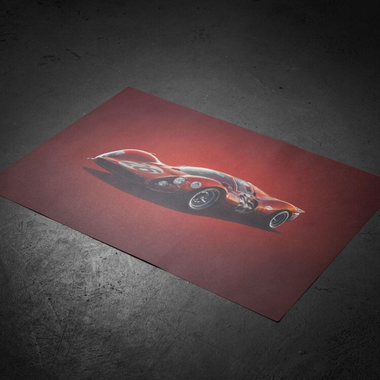 Reprodução do quadro Ferrari 412P - Red - Daytona - 1967