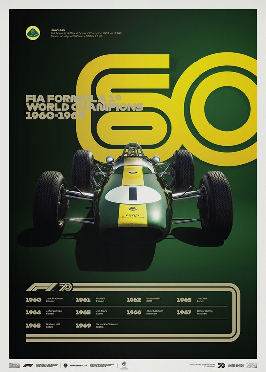 Reprodução do quadro Formula 1 Decades - 60's Lotus