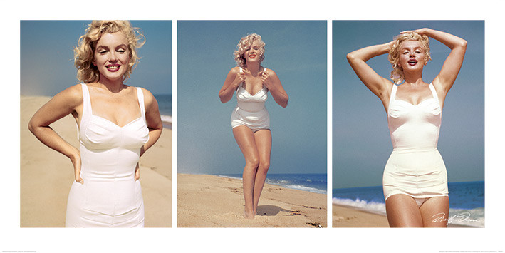 Reprodução do quadro Marilyn Monroe - Beach Triptych