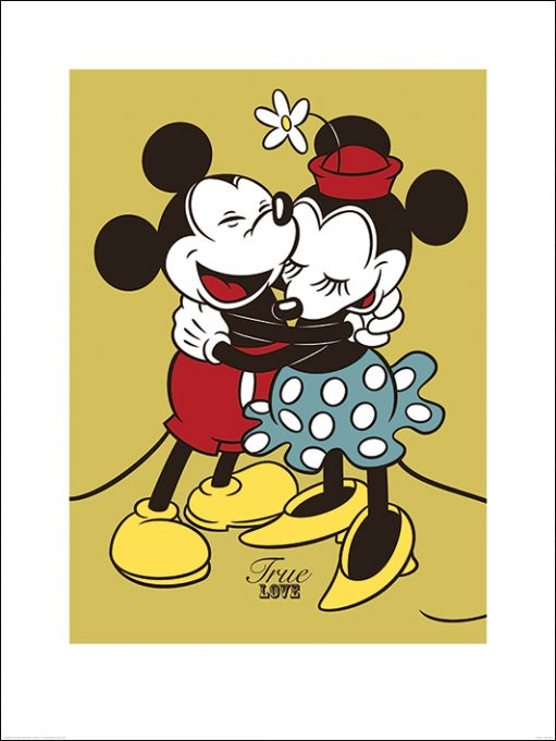 Reprodução do quadro Mickey & Minnie Mouse - True Love