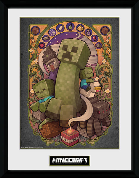 Minecraft - Creeper Nouveau Poster Emoldurado