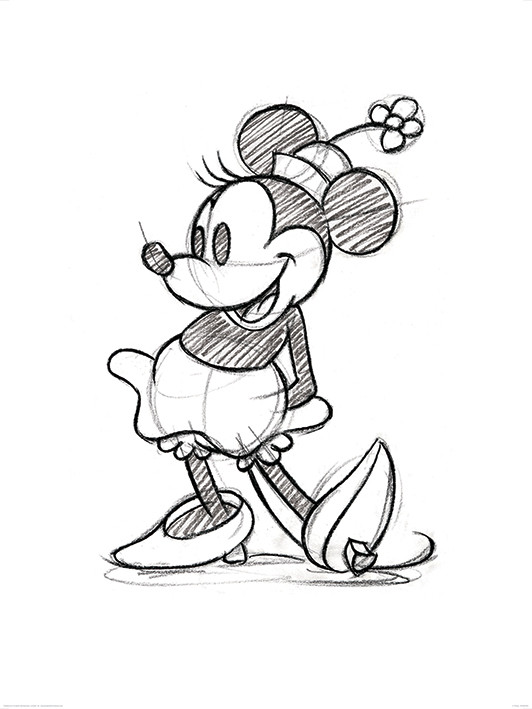 Reprodução do quadro Minnie Mouse - Sketched - Single
