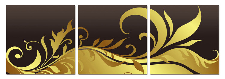Quadro Modern Design - Black and Gold Ornament