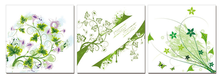 Quadro Modern Design - Green Flowers