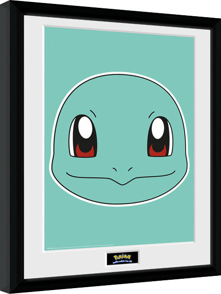 Pokemon - Squirtle Face Poster Emoldurado