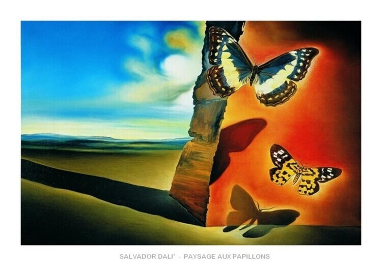 Reprodução do quadro Salvador Dali - Paysage Aux Papillons