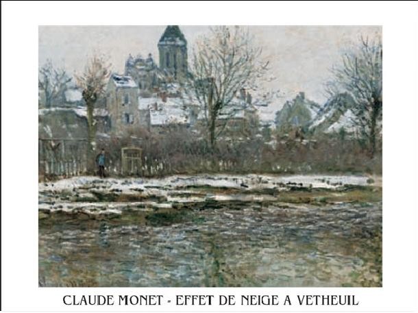 Reprodução do quadro The Church at Vetheuil under Snow, 1878