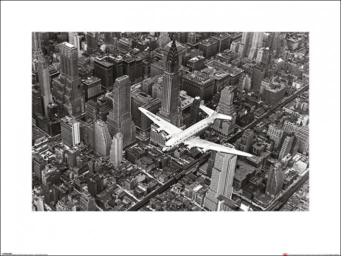 Reprodução do quadro Time Life - DC-4 Over Manhattan