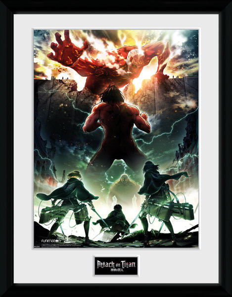 Poster Emoldurado Attack On Titan Season 2 - Key Art