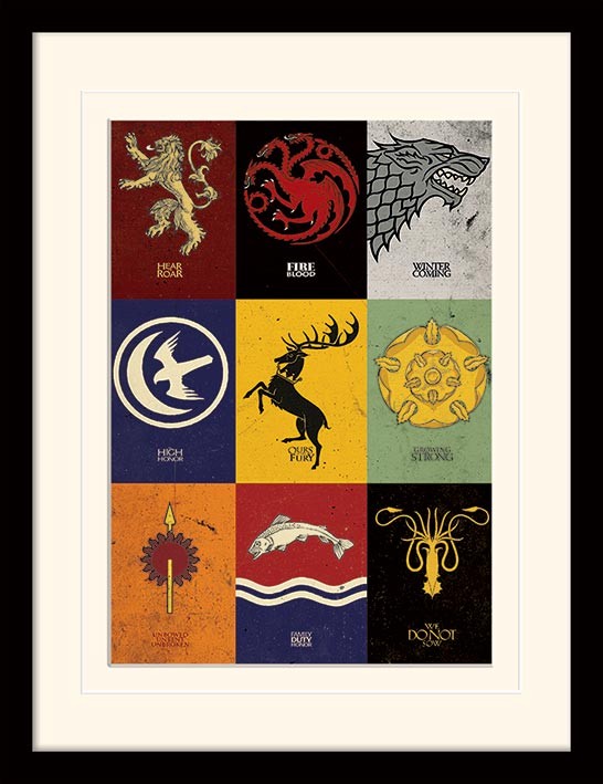 Poster Emoldurado Game of Thrones - Sigils