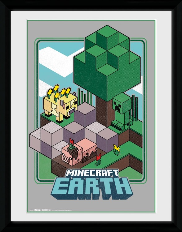 Poster Emoldurado Minecraft - Vintage