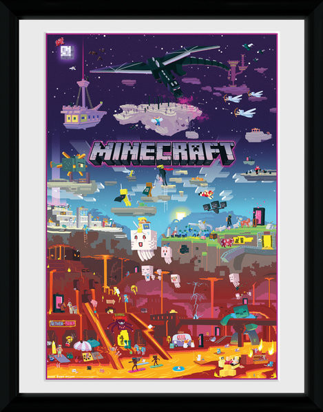 Poster Emoldurado Minecraft - World Beyond