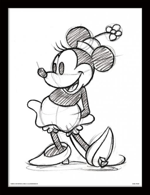 Poster Emoldurado Minnie Mouse - Sketched Single