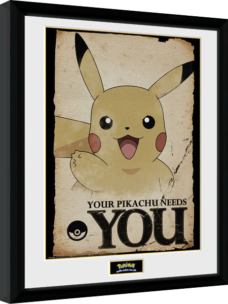 Pokemon - Pikachu Poster Emoldurado, Quadro em