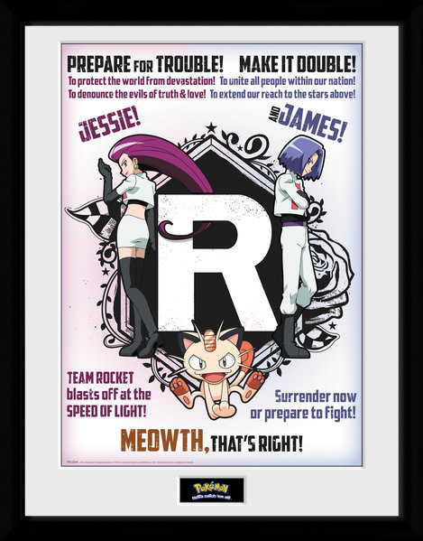 Poster Emoldurado Pokemon - Team Rocket