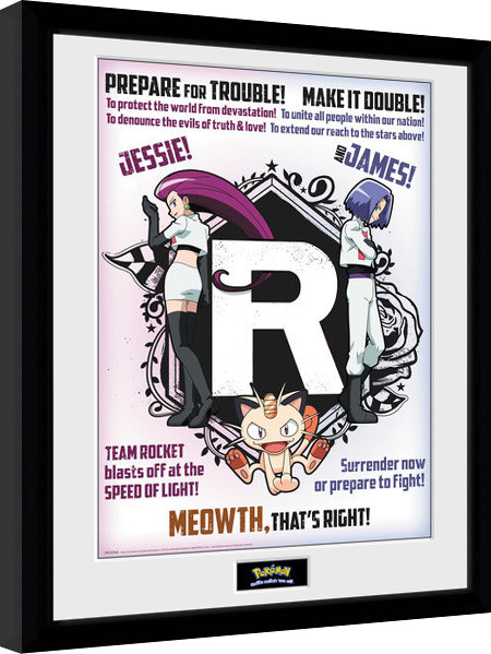 Poster Emoldurado Pokemon - Team Rocket