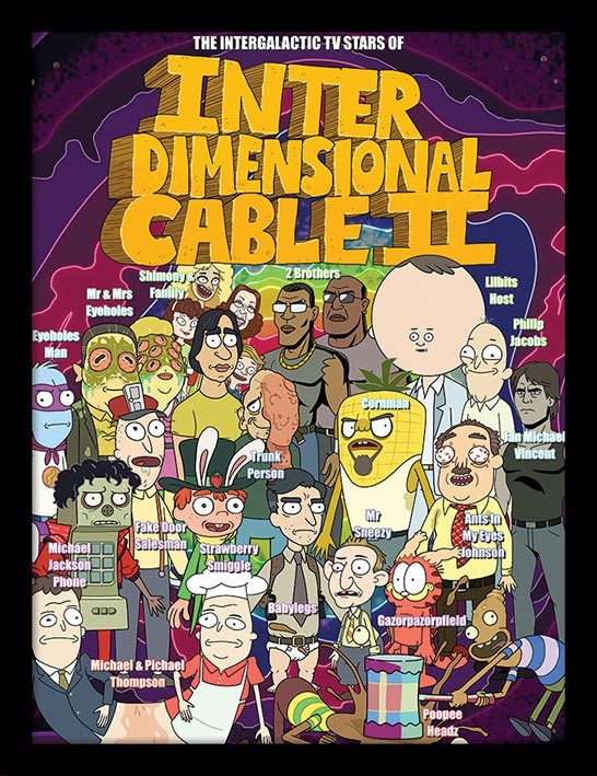 Poster Emoldurado Rick and Morty - Stars of Interdimensional Cable
