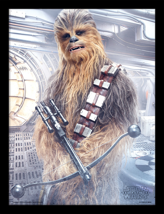 Poster Emoldurado Star Wars The Last Jedi - Chewbacca Bowcaster