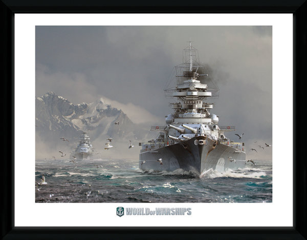 Poster Emoldurado World Of Warships - Bismark