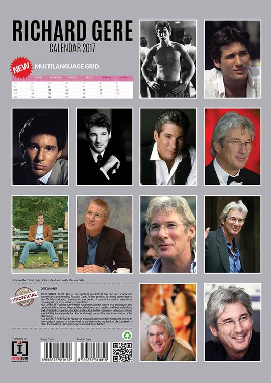 Calendar 2021 Richard Gere