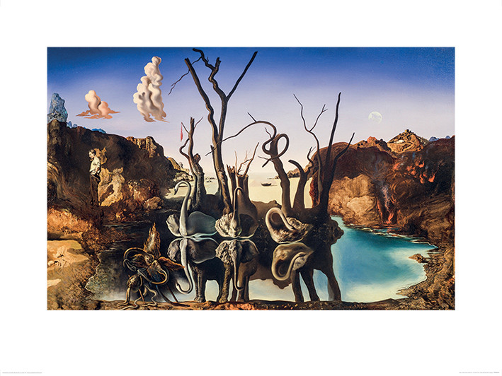 Art Print Salvador Dali - Swans Reflecting Elephants