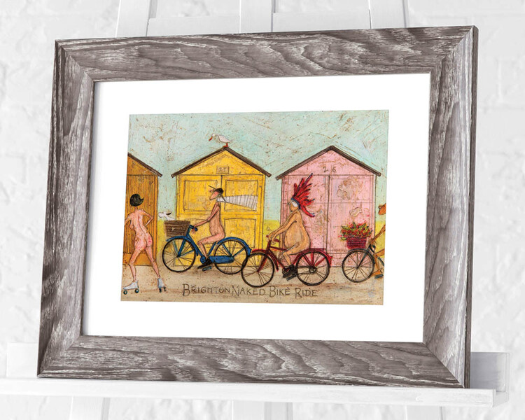 Framed poster Sam Toft - Brighton Naked Bike Ride
